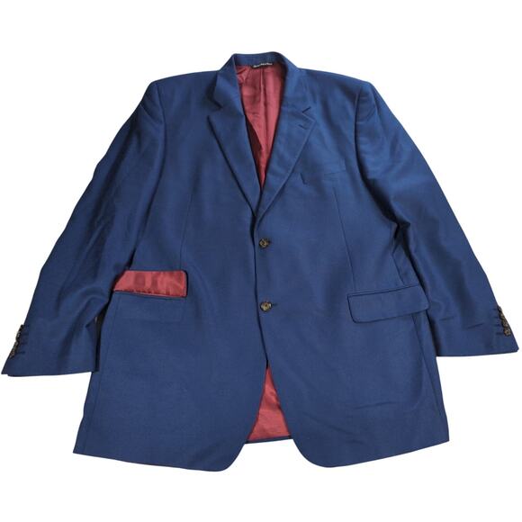 Jack Victor 48L Cashmere Sport Coat Blazer Navy Blue Saks Fifth Avenue Jacket